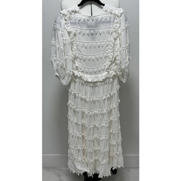 FARM RIO TIERED PUFFED-SLEEVE MIDI-DRESS - Picture 6 of 6